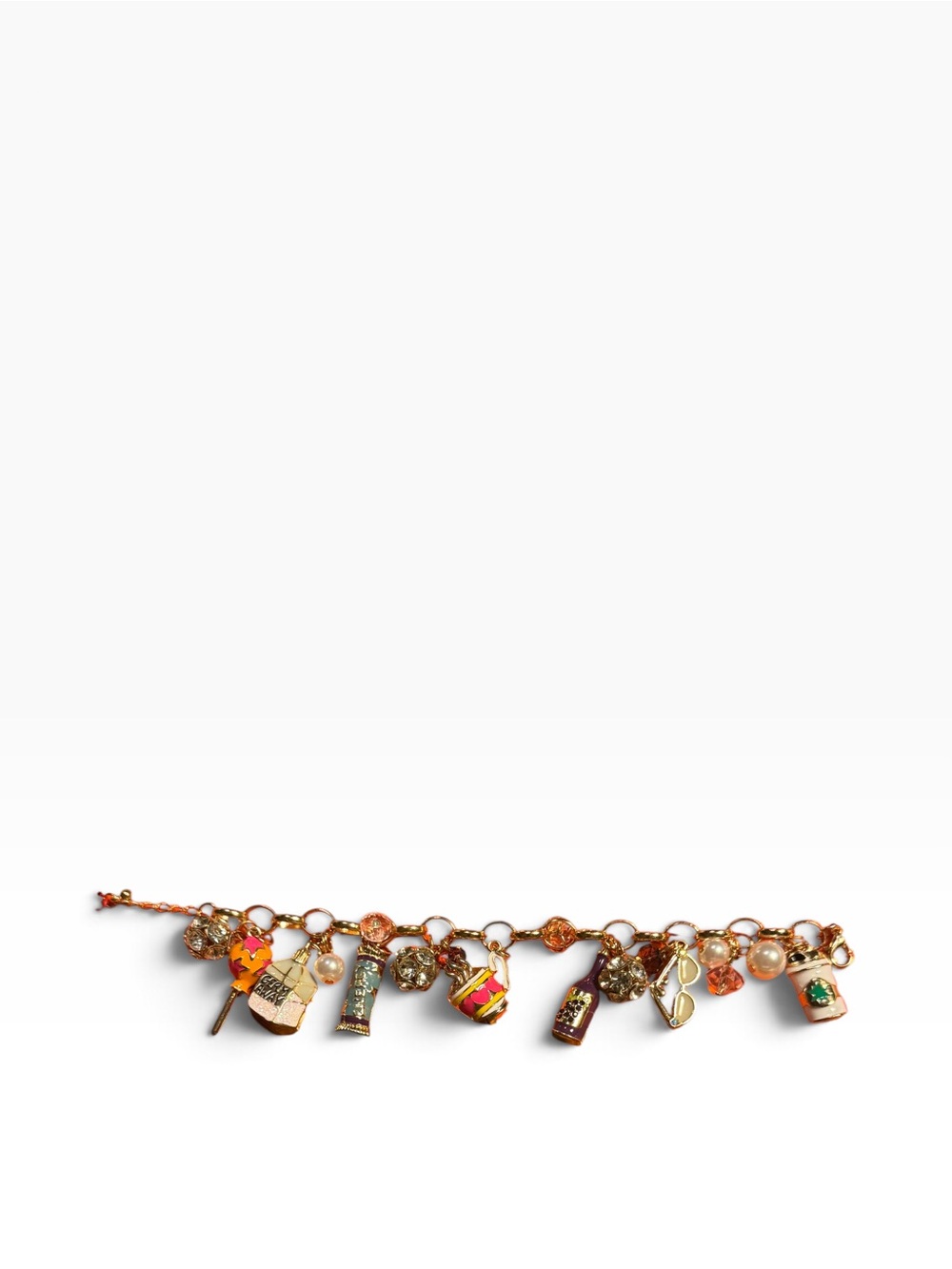 Holiday Lane Gold-Tone Crystal & Imitation Pearl Teacher Life Charm Bracelet